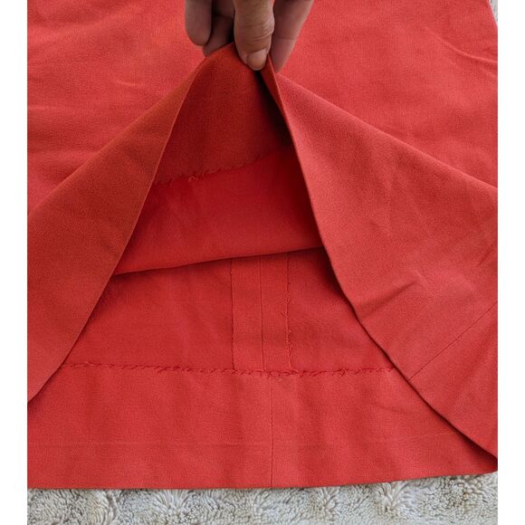 RARE Vintage 60s SHUBETTE OF LONDON Orange Crepe Daisy Mod Mini Dress, Sz 00 / 0 - Picture 9 of 14